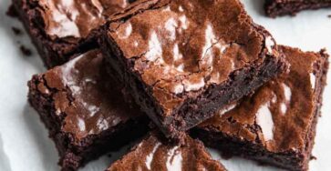 Easy chocolate brownies with rich fudgy texture and chocolate flavor