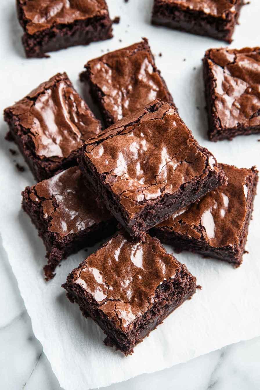 Easy chocolate brownies with rich fudgy texture and chocolate flavor
